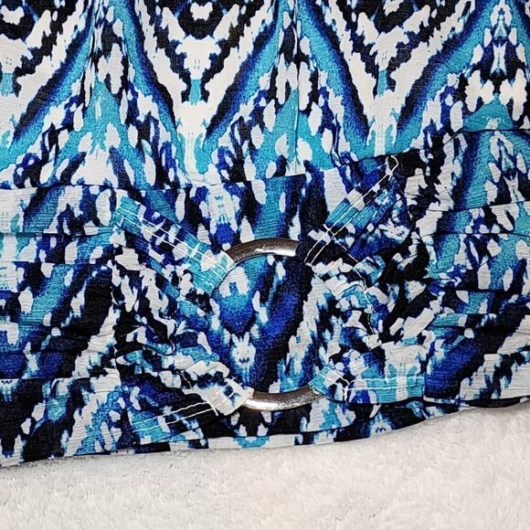 AB STUDIO Blouse Blue Black Tank Top Size S Small Sleeveless - Picture 3 of 9